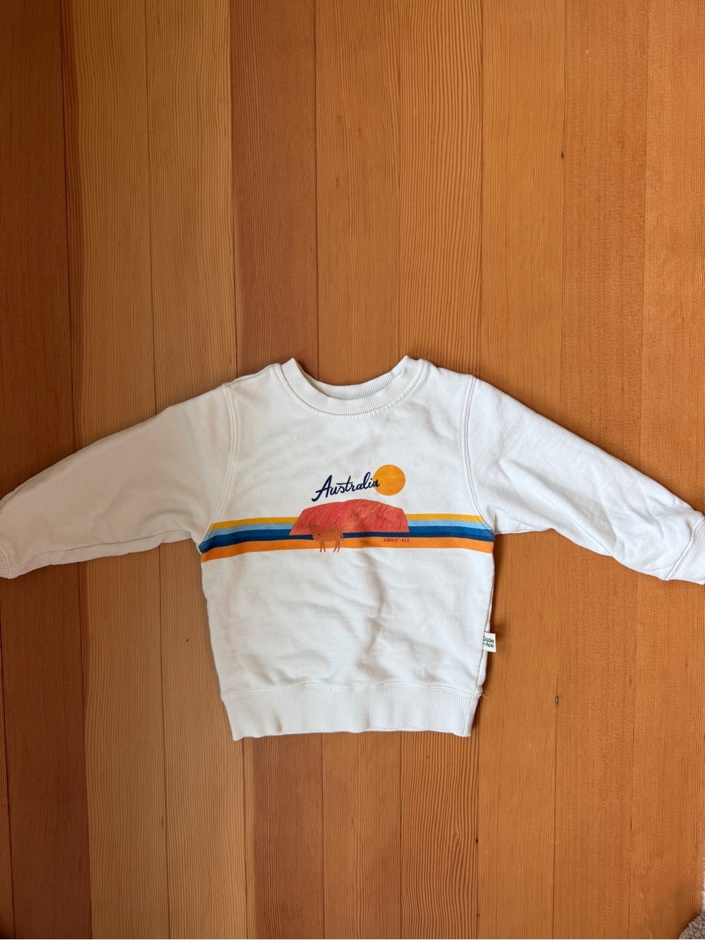 Goldie + Ace Australia Crewneck Sweatshirt 3T Uluru Graphic Antique White
